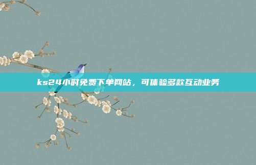 ks24小时免费下单网站,可体验多款互动业务