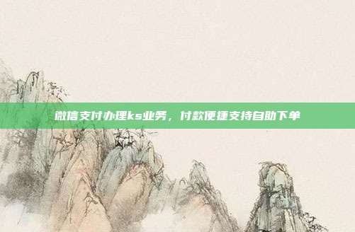 微信支付办理ks业务,付款便捷支持自助下单