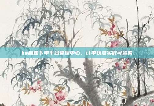 ks自助下单平台管理中心，订单状态实时可查看