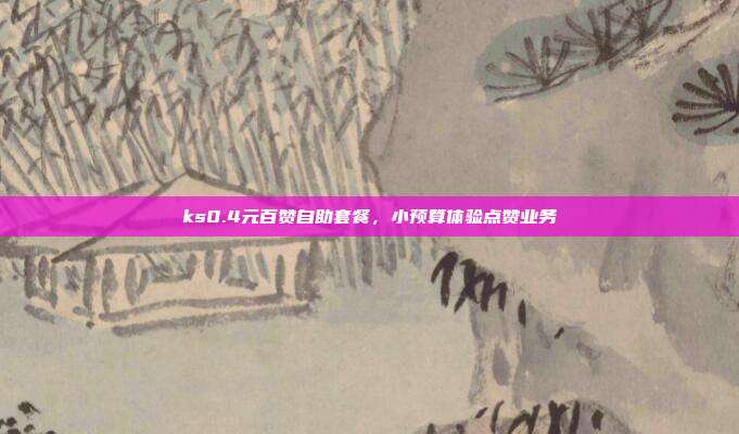 ks0.4元百赞自助套餐，小预算体验点赞业务