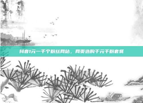 抖音1元一千个粉丝网站，网页选购千元千粉套餐