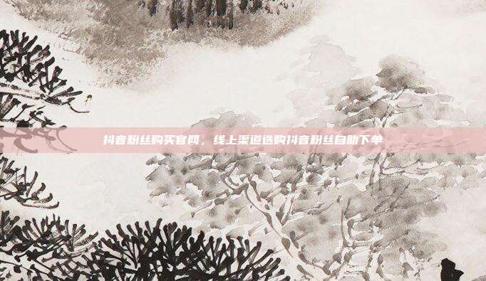 抖音粉丝购买官网，线上渠道选购抖音粉丝自助下单
