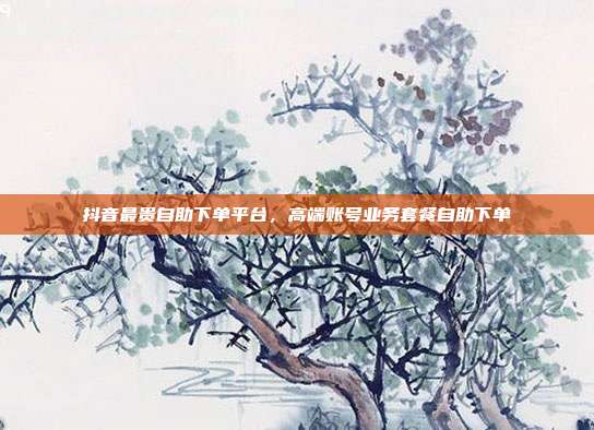 抖音最贵自助下单平台，高端账号业务套餐自助下单