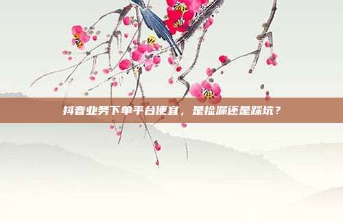 抖音业务下单平台便宜，是捡漏还是踩坑？