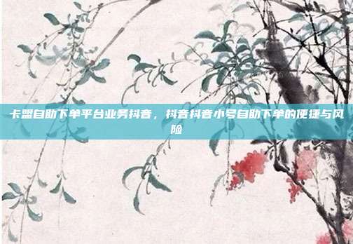 卡盟自助下单平台业务抖音,抖音抖音小号自助下单的便捷与风险