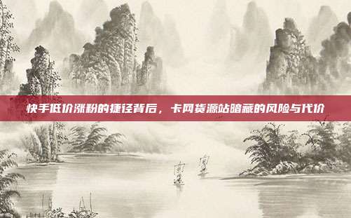 快手低价涨粉的捷径背后,卡网货源站暗藏的风险与代价