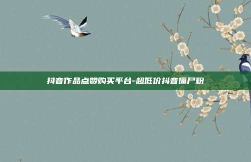抖音作品点赞购买平台-超低价抖音僵尸粉