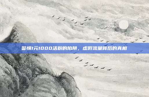 警惕1元1000活粉的陷阱,虚假流量背后的真相