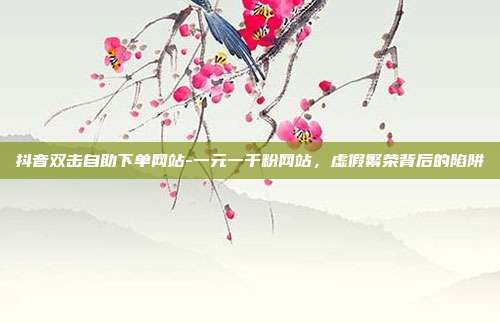 抖音双击自助下单网站-一元一千粉网站，虚假繁荣背后的陷阱