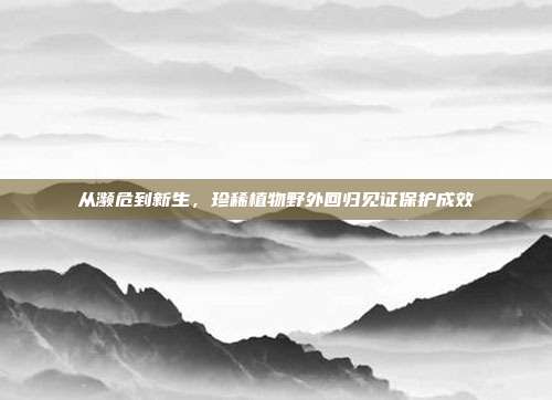 从濒危到新生，珍稀植物野外回归见证保护成效