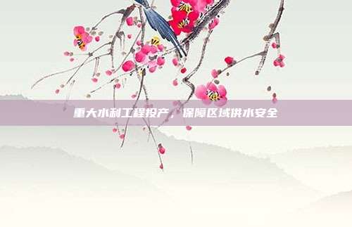 重大水利工程投产，保障区域供水安全