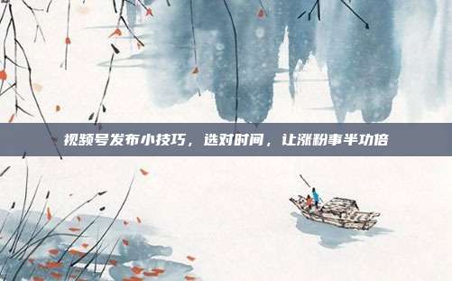 视频号发布小技巧,选对时间,让涨粉事半功倍