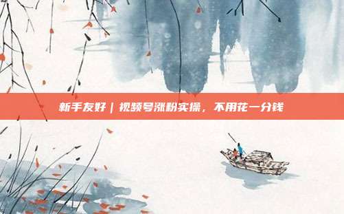 新手友好|视频号涨粉实操,不用花一分钱