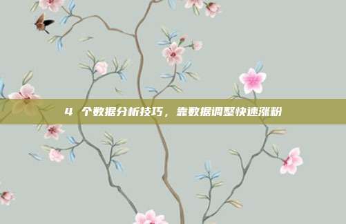 4 个数据分析技巧，靠数据调整快速涨粉