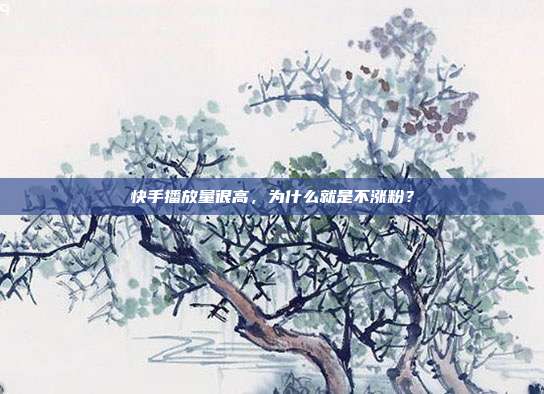 快手播放量很高，为什么就是不涨粉？
