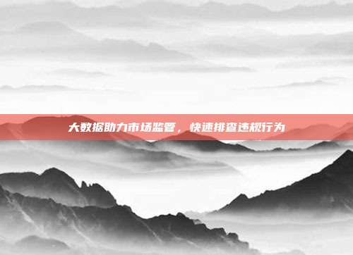 大数据助力市场监管,快速排查违规行为