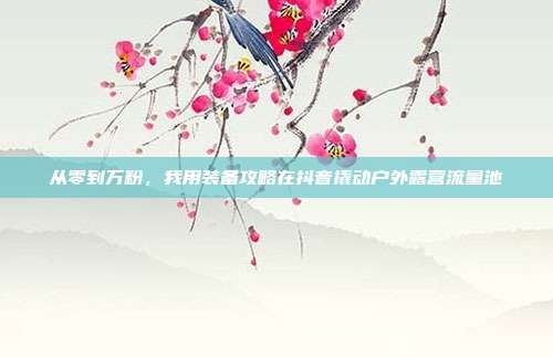 从零到万粉，我用装备攻略在抖音撬动户外露营流量池