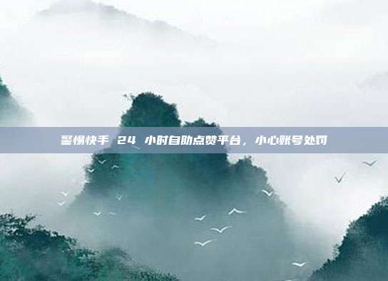 警惕快手 24 小时自助点赞平台，小心账号处罚