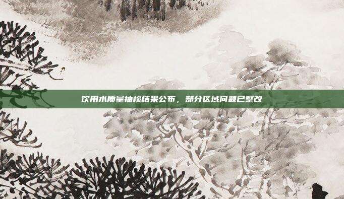 饮用水质量抽检结果公布，部分区域问题已整改