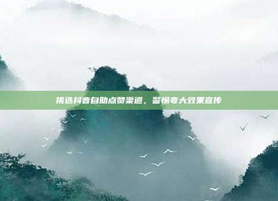 挑选抖音自助点赞渠道,警惕夸大效果宣传