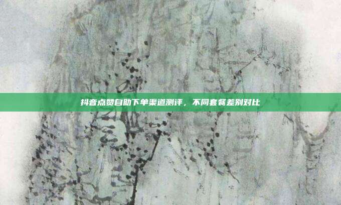 抖音点赞自助下单渠道测评，不同套餐差别对比
