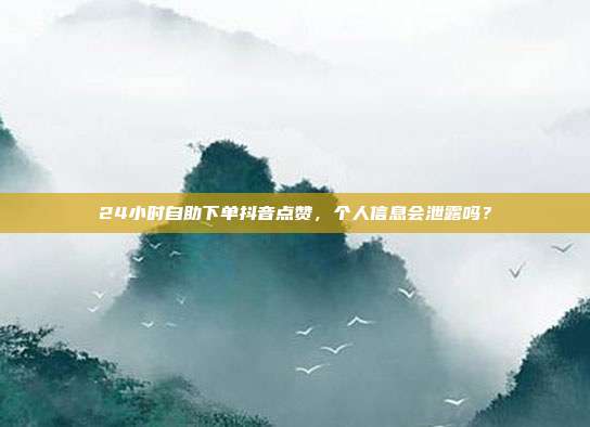 24小时自助下单抖音点赞，个人信息会泄露吗？