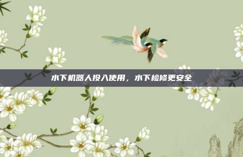 水下机器人投入使用,水下检修更安全