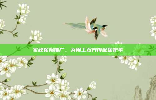 家政保险推广，为用工双方撑起保护伞