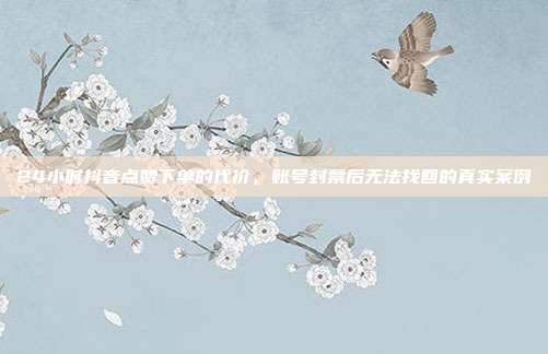 24小时抖音点赞下单的代价，账号封禁后无法找回的真实案例