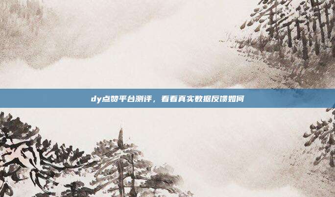 dy点赞平台测评，看看真实数据反馈如何