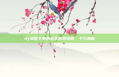 dy点赞下单的永不掉赞承诺,千万别信