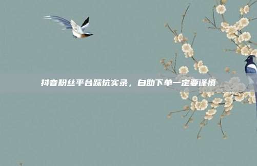 抖音粉丝平台踩坑实录，自助下单一定要谨慎