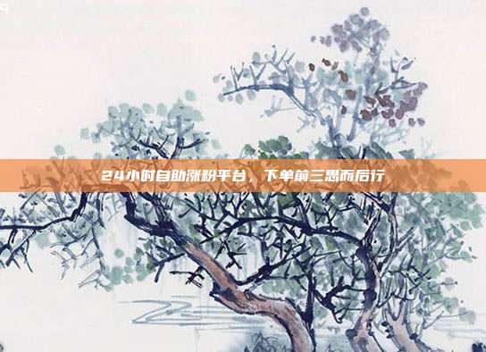 24小时自助涨粉平台，下单前三思而后行