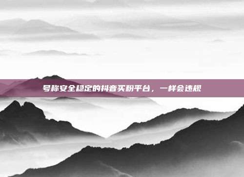 号称安全稳定的抖音买粉平台,一样会违规