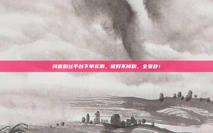 抖音粉丝平台下单实测,说好不掉粉,全变卦!