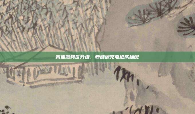 高速服务区升级，新能源充电桩成标配