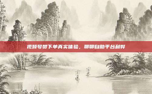 视频号赞下单真实体验,聊聊自助平台利弊