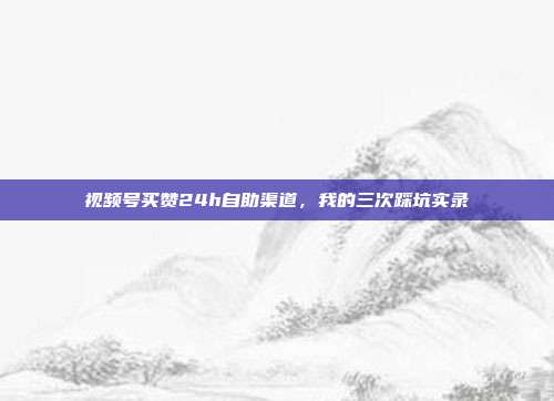视频号买赞24h自助渠道,我的三次踩坑实录