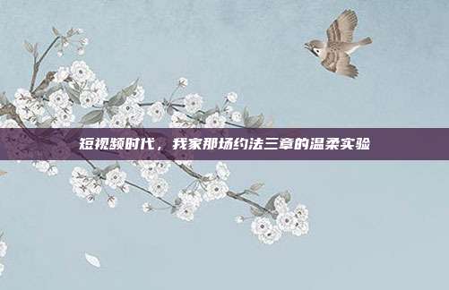 短视频时代，我家那场约法三章的温柔实验