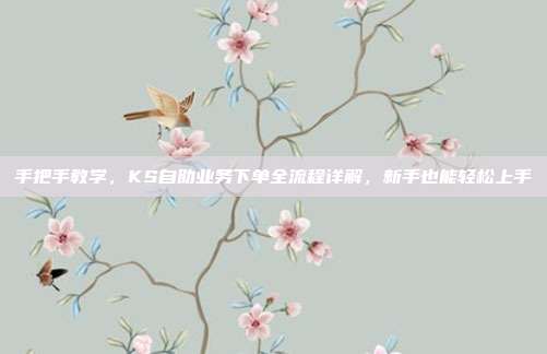 手把手教学,KS自助业务下单全流程详解,新手也能轻松上手