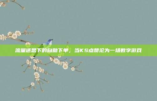 流量迷思下的自助下单,当KS点赞沦为一场数字游戏