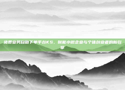 免费业务自助下单平台KS，赋能小微企业与个体创业者的新引擎
