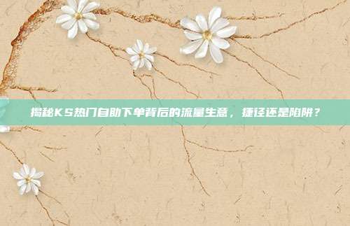 揭秘KS热门自助下单背后的流量生意,捷径还是陷阱?