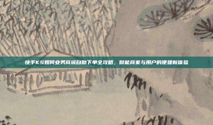 快手KS如何业务商城自助下单全攻略，赋能商家与用户的便捷新体验