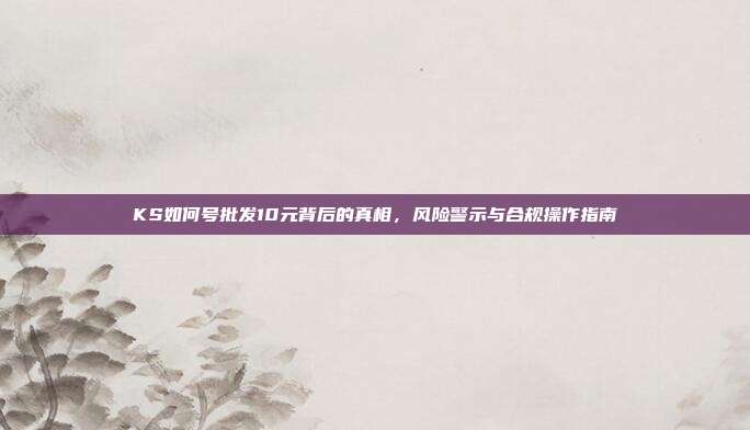 KS如何号批发10元背后的真相,风险警示与合规操作指南