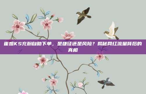 崔姐KS充粉自助下单,是捷径还是风险?揭秘网红流量背后的真相