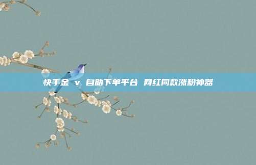 快手金 v 自助下单平台 网红同款涨粉神器
