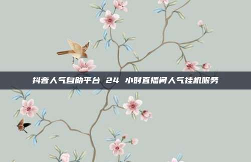 抖音人气自助平台 24 小时直播间人气挂机服务