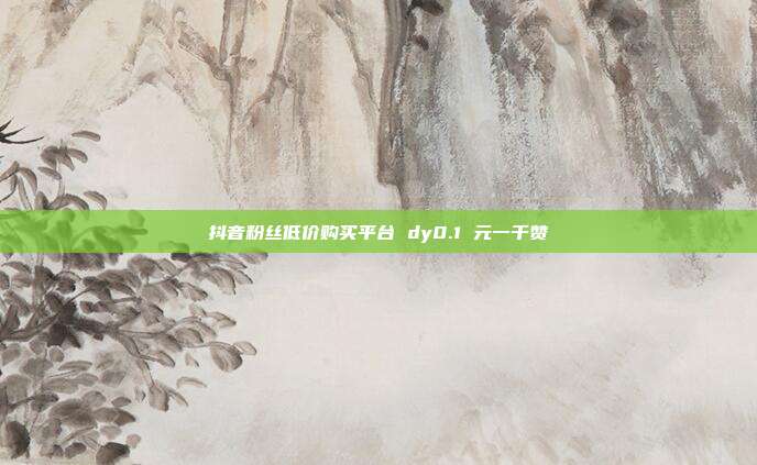 抖音粉丝低价购买平台 dy0.1 元一千赞