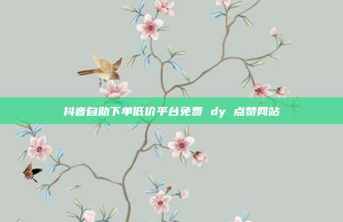抖音自助下单低价平台免费 dy 点赞网站
